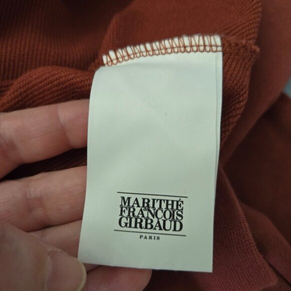 Marithé François Girbaud Women's Burgundy Cropped Crewneck Sweater - Picture 6 of 7